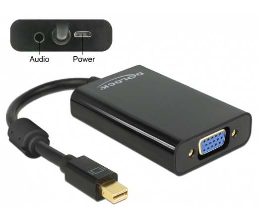 Delock mini Displayport 1.1 > VGA + Audio + Táp