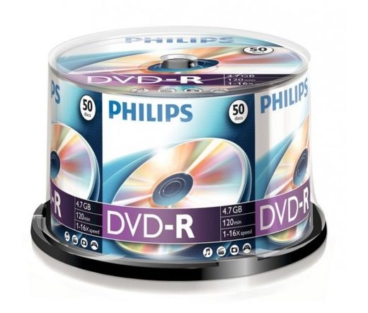 Philips DVD-R 4,7GB 16x 50 db-os hengeres tokban