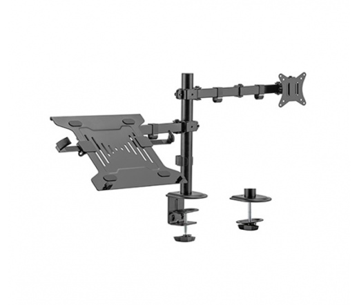 GEMBIRD Adjustable desk mount with monitor arm and