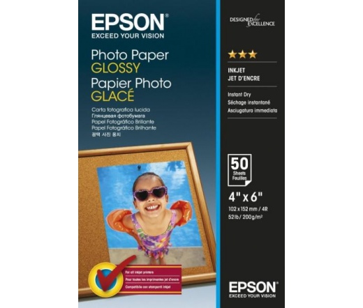 Epson A/4 fényes fotópapír 50lap, 200g