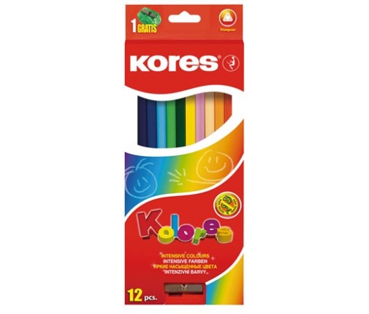 Kores Színes ceruza készlet háromszögletű 12 szín