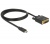Delock USB Type-C (DP alt / Tb 3) > DVI 1m fekete